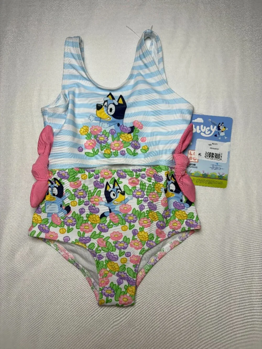 NWT Bluey Girls Tankini Swimsuit Floral Striped Size 18M